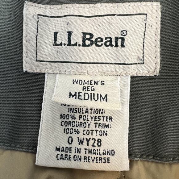 VTG LL Bean Jacket Womens Medium Green Chore Coat Barn Outdoor Workwear Utility - Picture 4 of 12